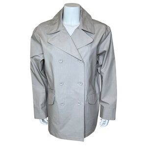 Adam by Adam Lippes Double Breasted Jacket L Button Peacoat Beige